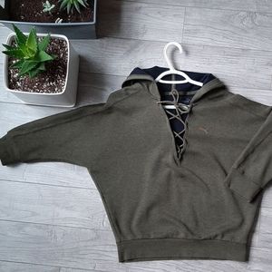 Puma 3/4 Sleeve Slouchy Tie-Up Sweater